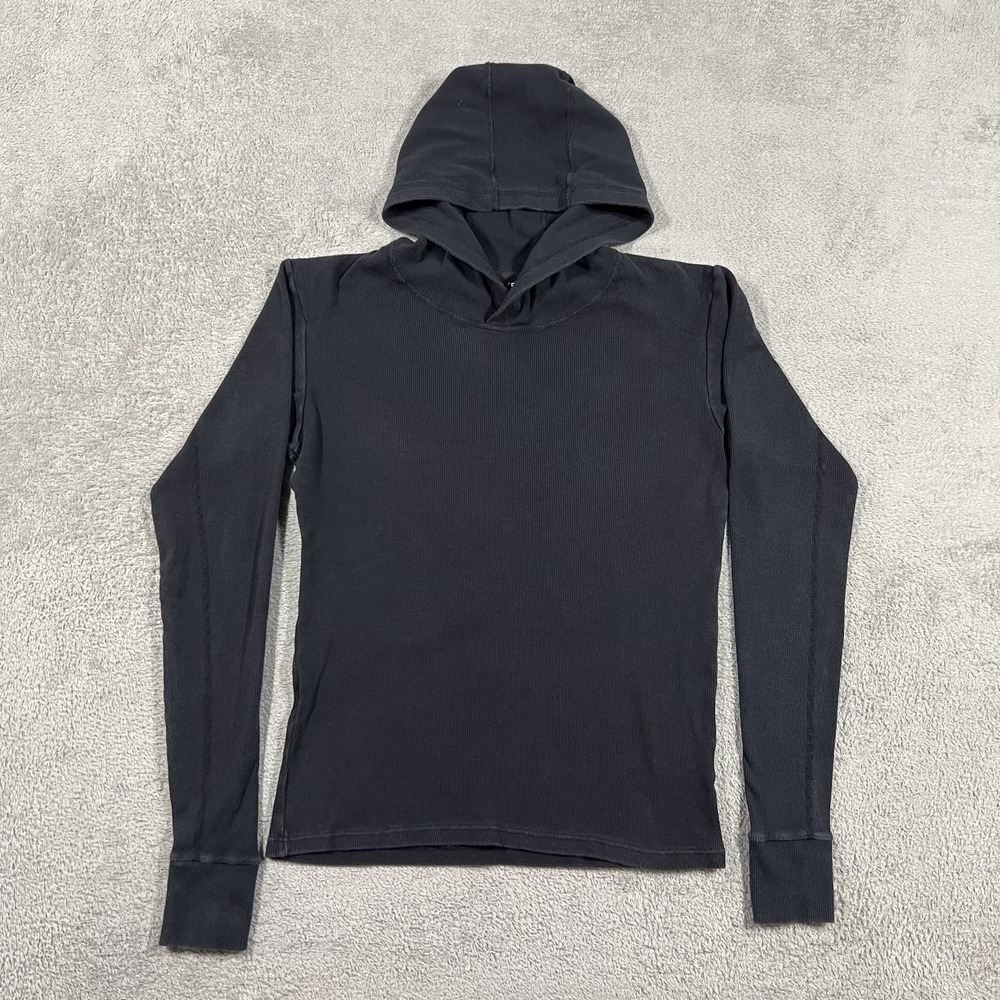 Nasty Pig Union Hooded Mens Small Long Sleeve Shirt Rib Knit Black Snug Fit